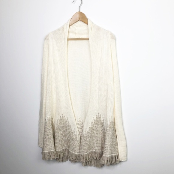 MOTH by Anthropologie Nevis Cream, open closure duster cardigan - Picture 12 of 16